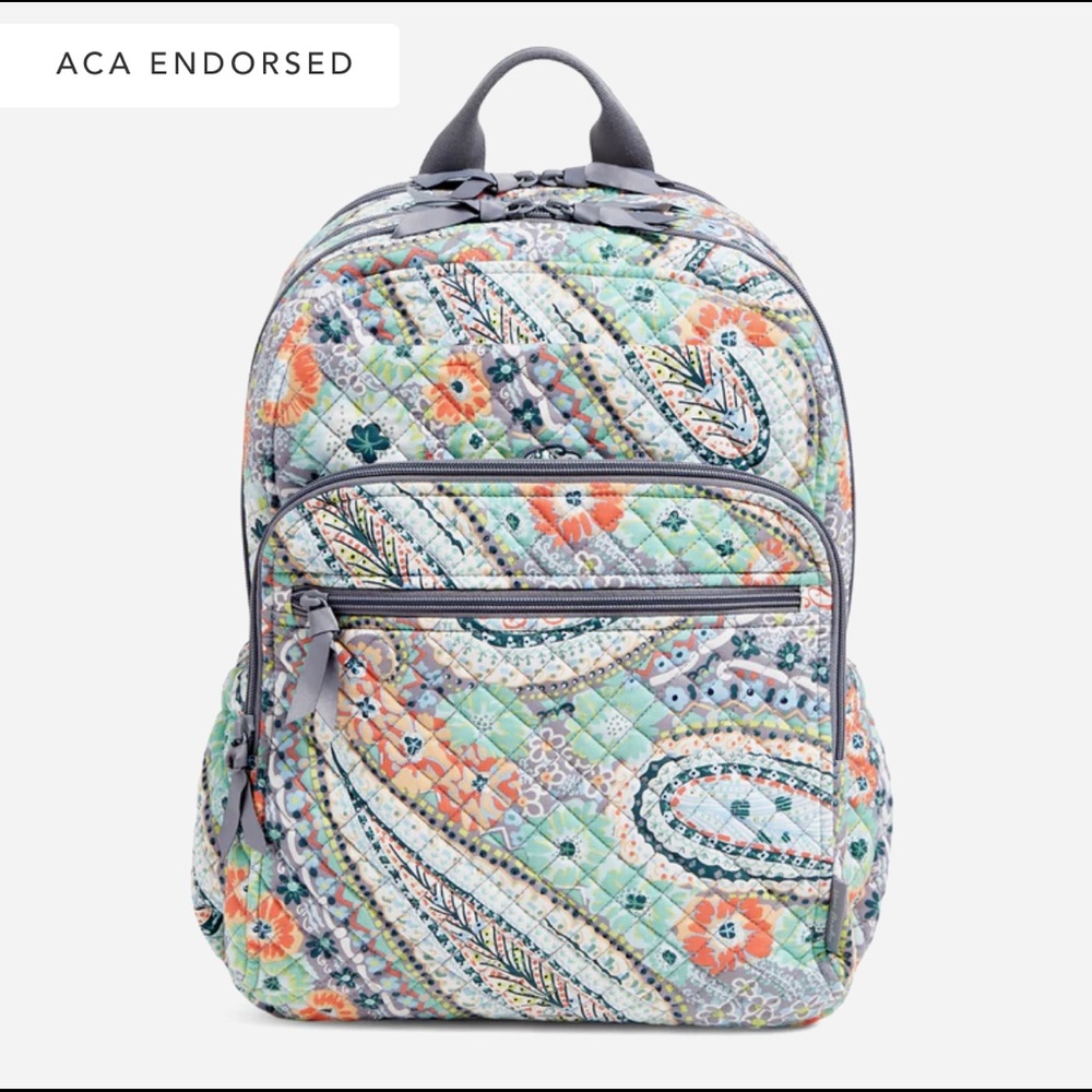 Vera Bradley XL campus backpack in citrus paisley